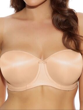 ELOMI 1230 MOLDED SMOOTHING UNDERWIRE STRAPLESS BRA IN NUDE SIZE 36GG